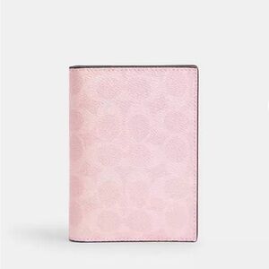 Coach Powder Pink Passport Case in Signature Canvas